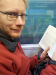 20120102 Marijn reading in the train